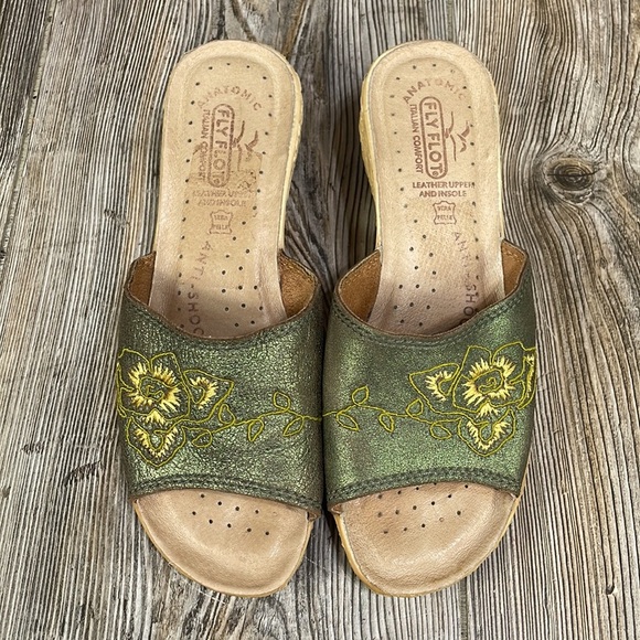 Fly Flot Italian Comfort Women’s Slip on Sandals wedge slide - Picture 6 of 8